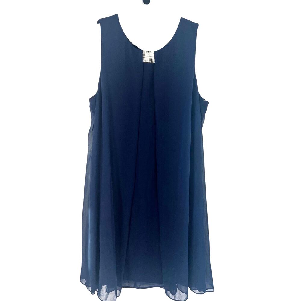 NWT JBS Blue Sleeveless Cocktail Sheath Dress Size 16W